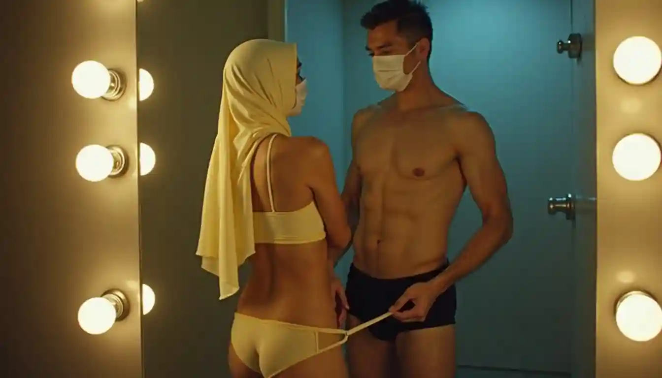 KL Escort Girl Malaysia escort girl and man in masks, intimate scene Escort Malay